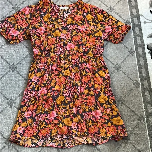 LOFT Floral Mini Dress - Picture 1 of 7